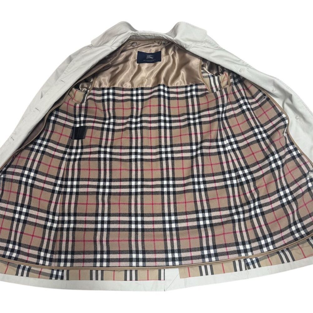 EUC Burberry Women's Beige Trench Coat Size 6 Classic Plaid Detachable Lining - Picture 5 of 16